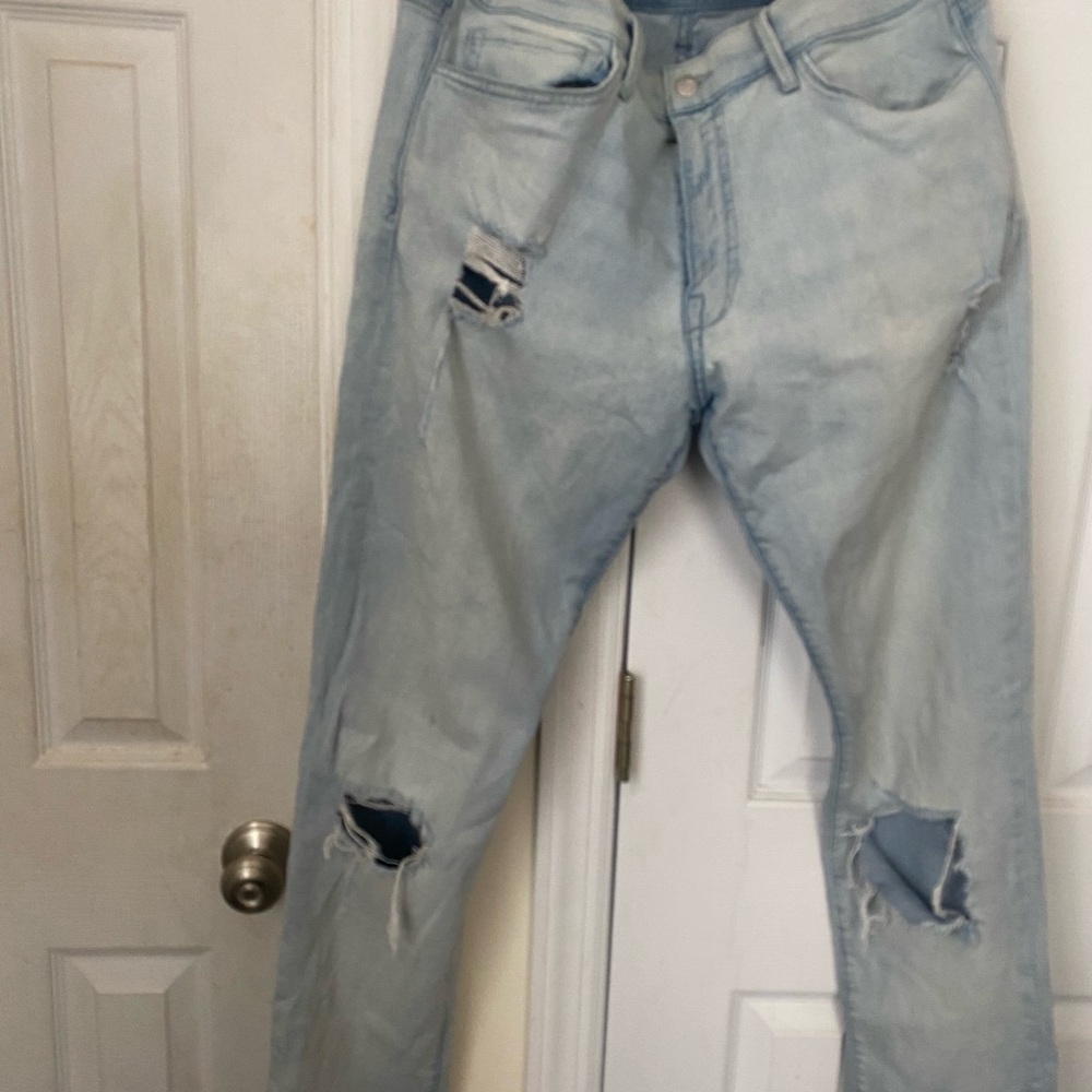 Joe's Jeans Men's Light Blue Ripped Skinny Jeans